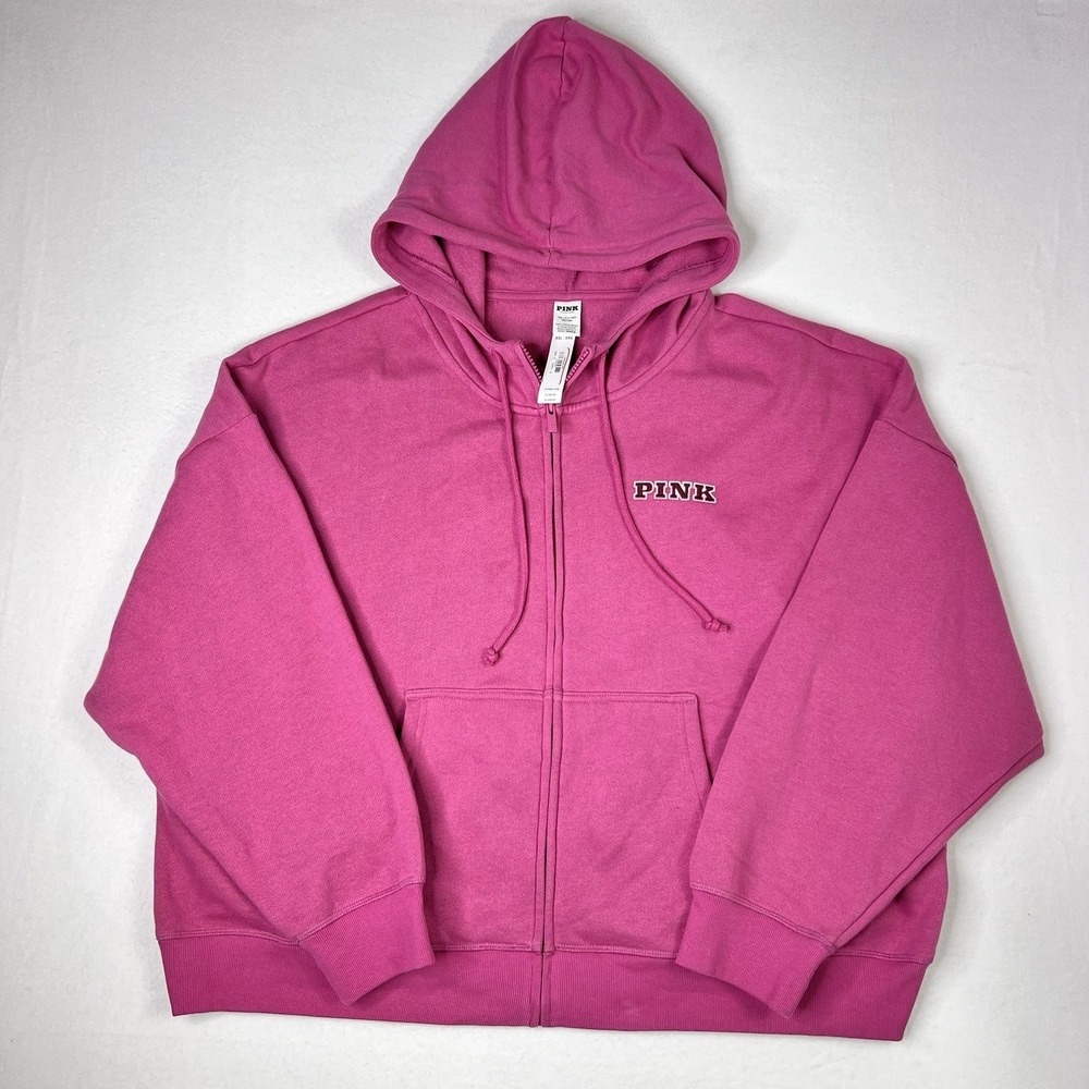 Victoria's Secret PINK Zip Up Hoodie NWT P Logo Size XXL - Picture 3 of 10